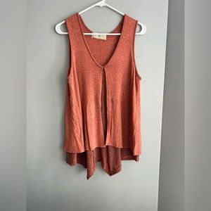 Sinuous double layer tanks peach heather color size s
